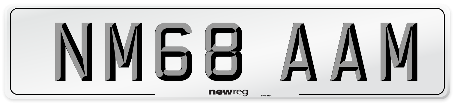 NM68 AAM Number Plate from New Reg
